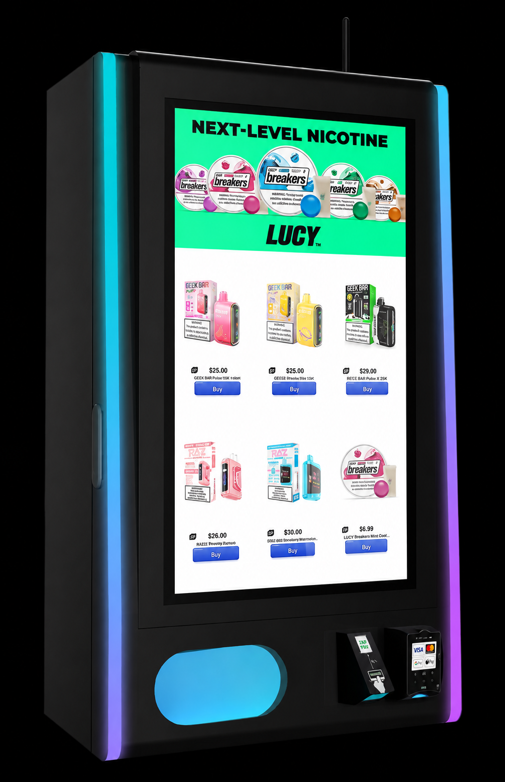 Secondary Vicebox wall-mount vending machine option for higher-volume locations